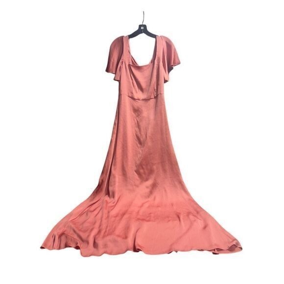 Sachin‎ & Babi NWT Aurora Gown Flutter Sleeves in Rouge Size 4 MSRP $325 - Picture 3 of 10